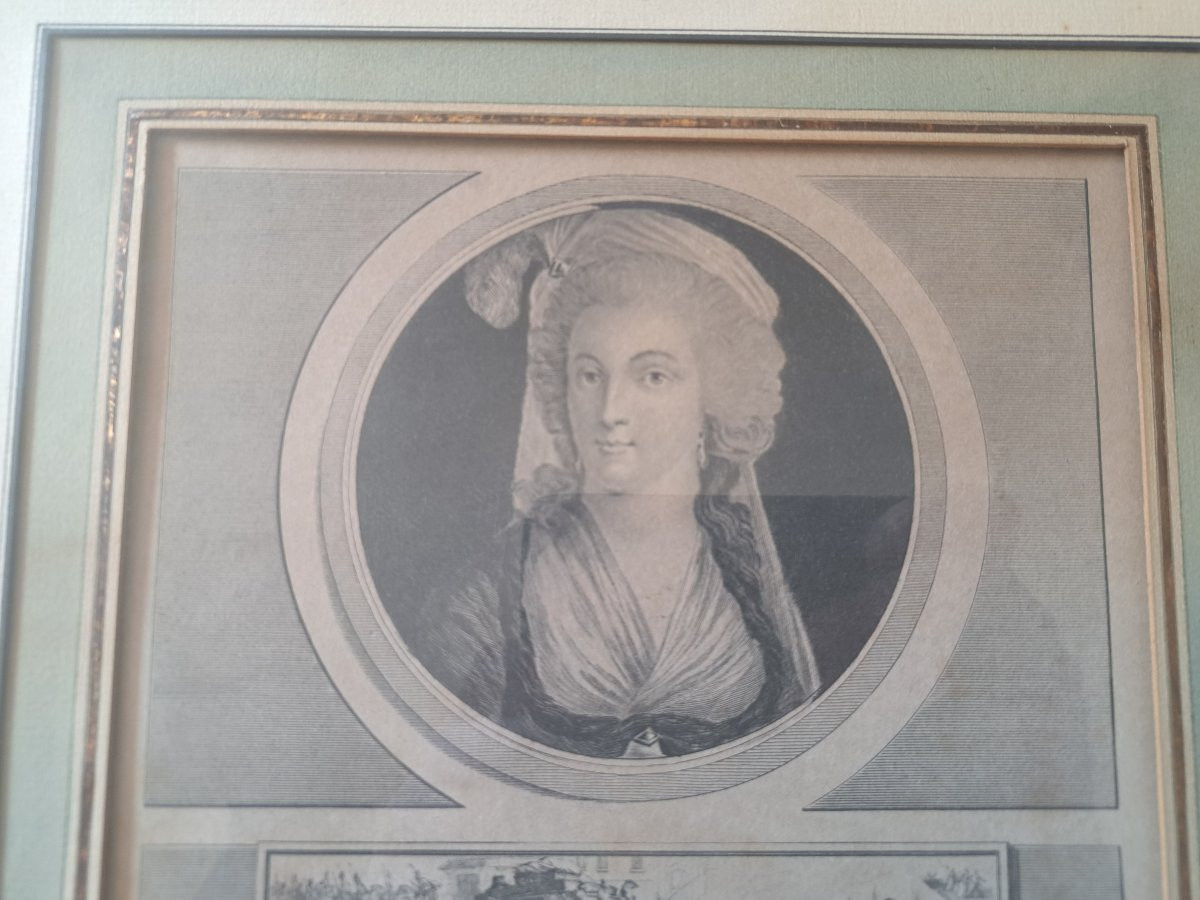 Marie Antoinette , Gravure Eau forte par Duplessis Bertaux , XVIII°. -photo-3