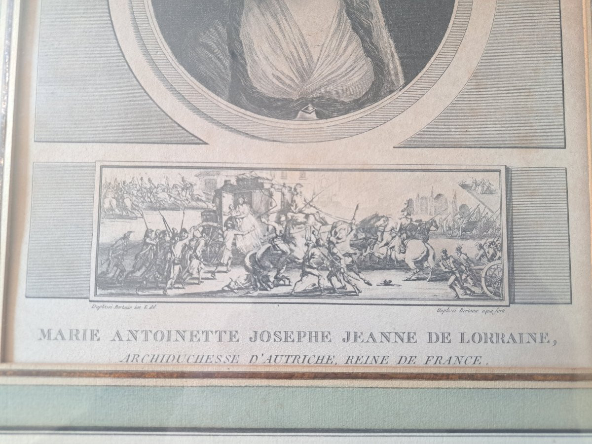 Marie Antoinette , Gravure Eau forte par Duplessis Bertaux , XVIII°. -photo-4