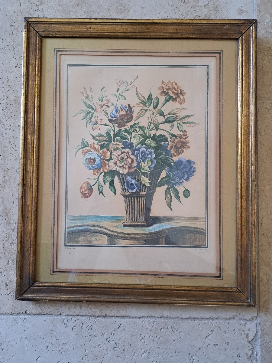 Tessier , Avril l'Ainé , Fleurs , Gravure , XIX°. 