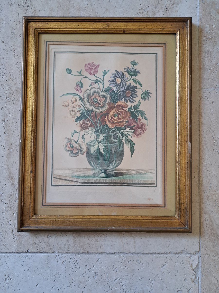 Tessier , Avril l'Ainé , Fleurs , Gravure , XIX°.-photo-2
