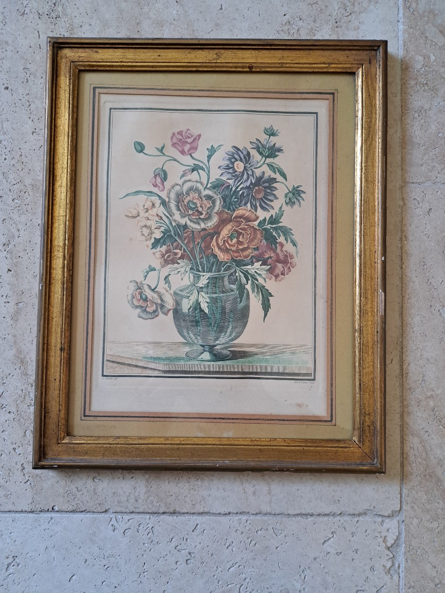 Tessier , Avril l'Ainé , Fleurs , Gravure , XIX°.