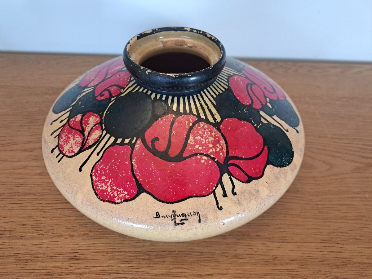 Betzy Augeron , Art Deco Vase , Painted Stoneware , XX°.-photo-2