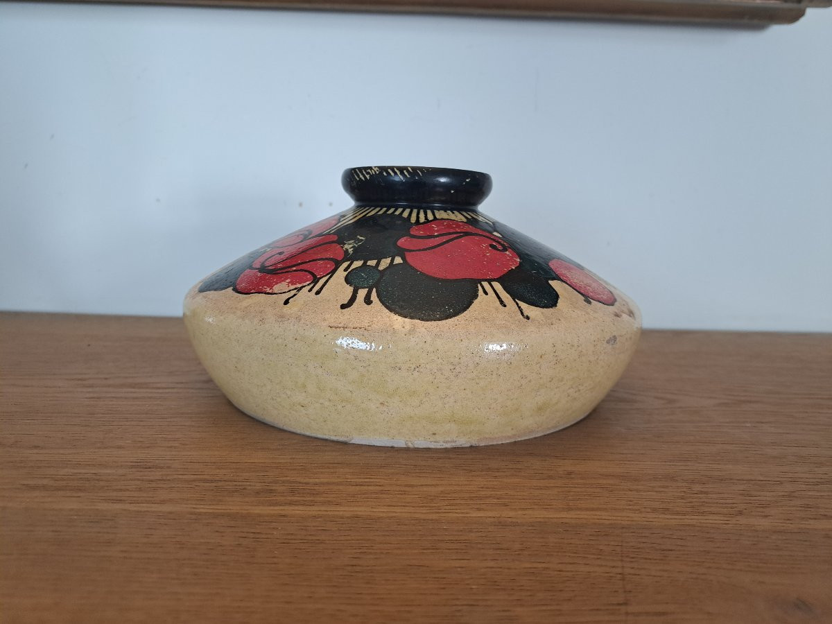 Betzy Augeron , Art Deco Vase , Painted Stoneware , XX°.-photo-4