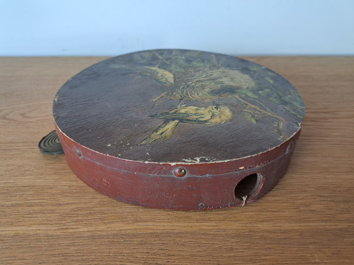 Sparrow's Nest , Painted Tambourine , Early XX°.-photo-5