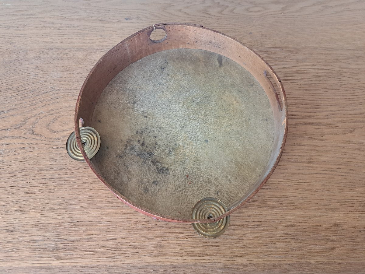 Sparrow's Nest , Painted Tambourine , Early XX°.-photo-6