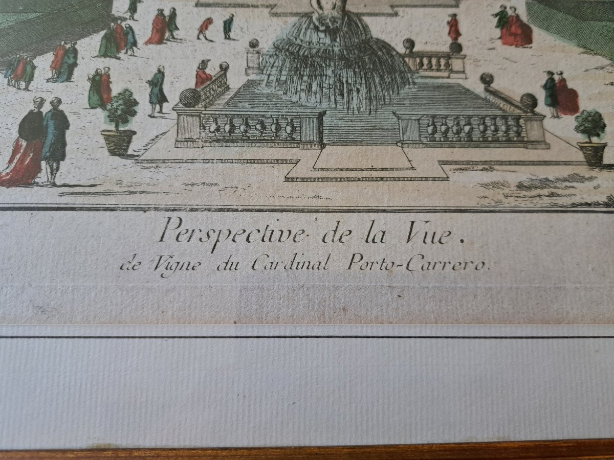 Perspective Of Cardinal Porto-carrero's View Of A Vineyard , Optical View , 18th Century.-photo-4