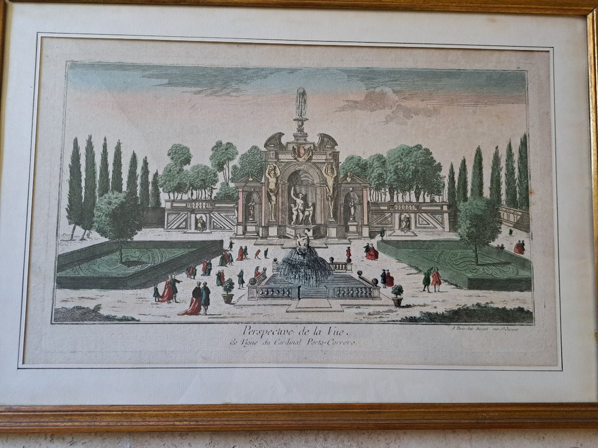 Perspective Of Cardinal Porto-carrero's View Of A Vineyard , Optical View , 18th Century.-photo-2