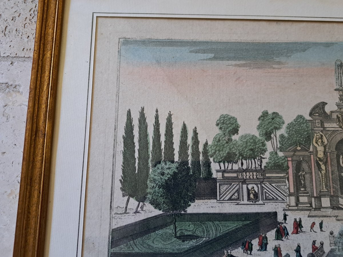 Perspective Of Cardinal Porto-carrero's View Of A Vineyard , Optical View , 18th Century.-photo-3
