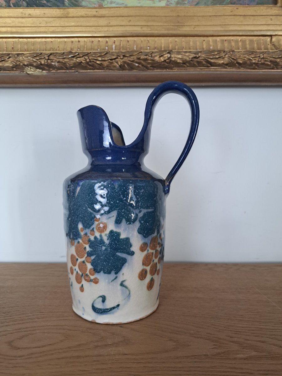 Léon Elchinger , Pichet , Céramique , Art Nouveaux , Début XX°. -photo-4