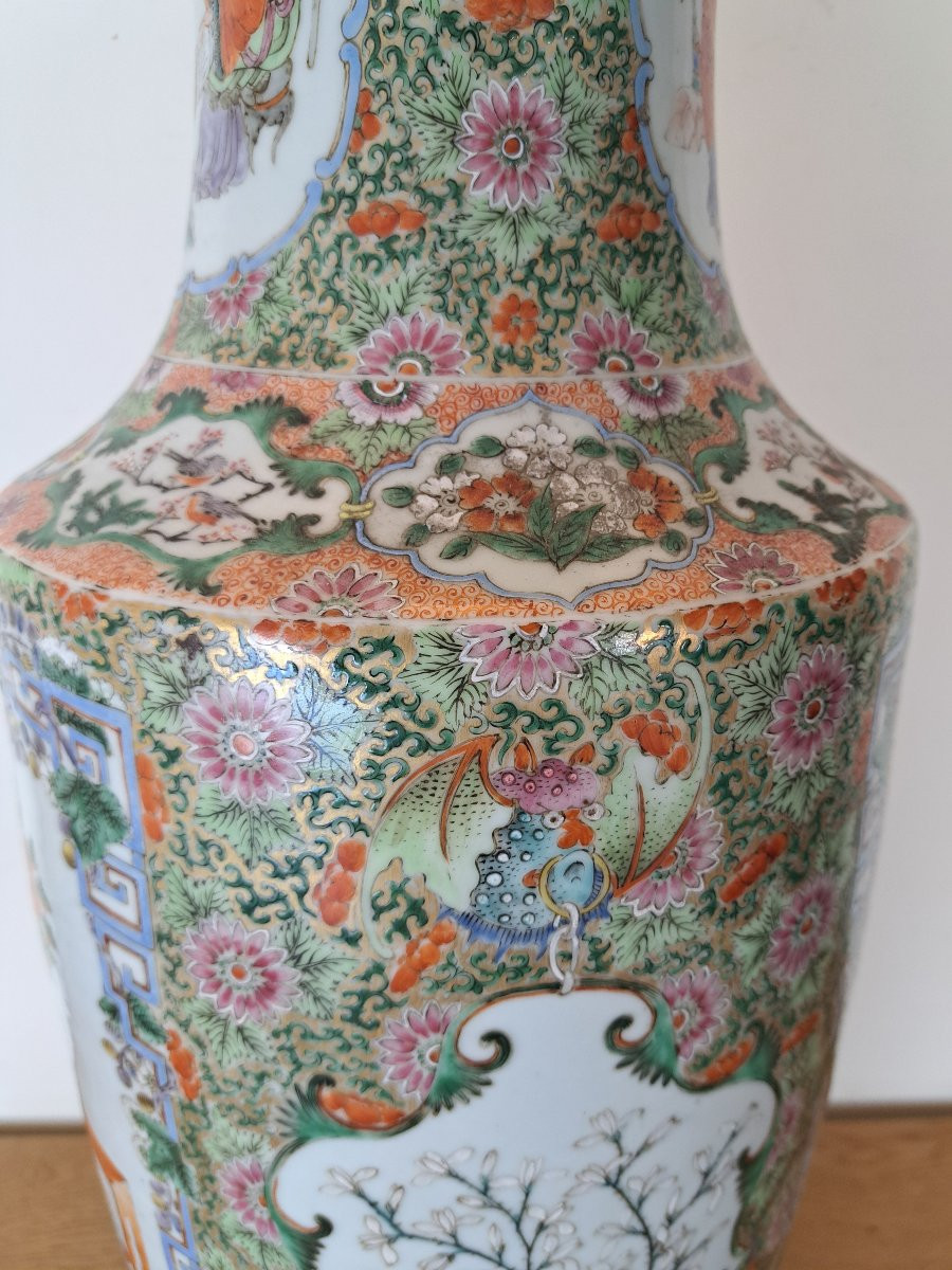 Chine , Canton , Grand vase , Porcelaine , XIX°/XX°.-photo-1