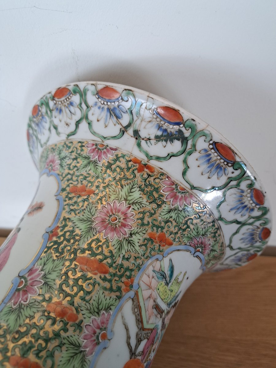 Chine , Canton , Grand vase , Porcelaine , XIX°/XX°.-photo-7