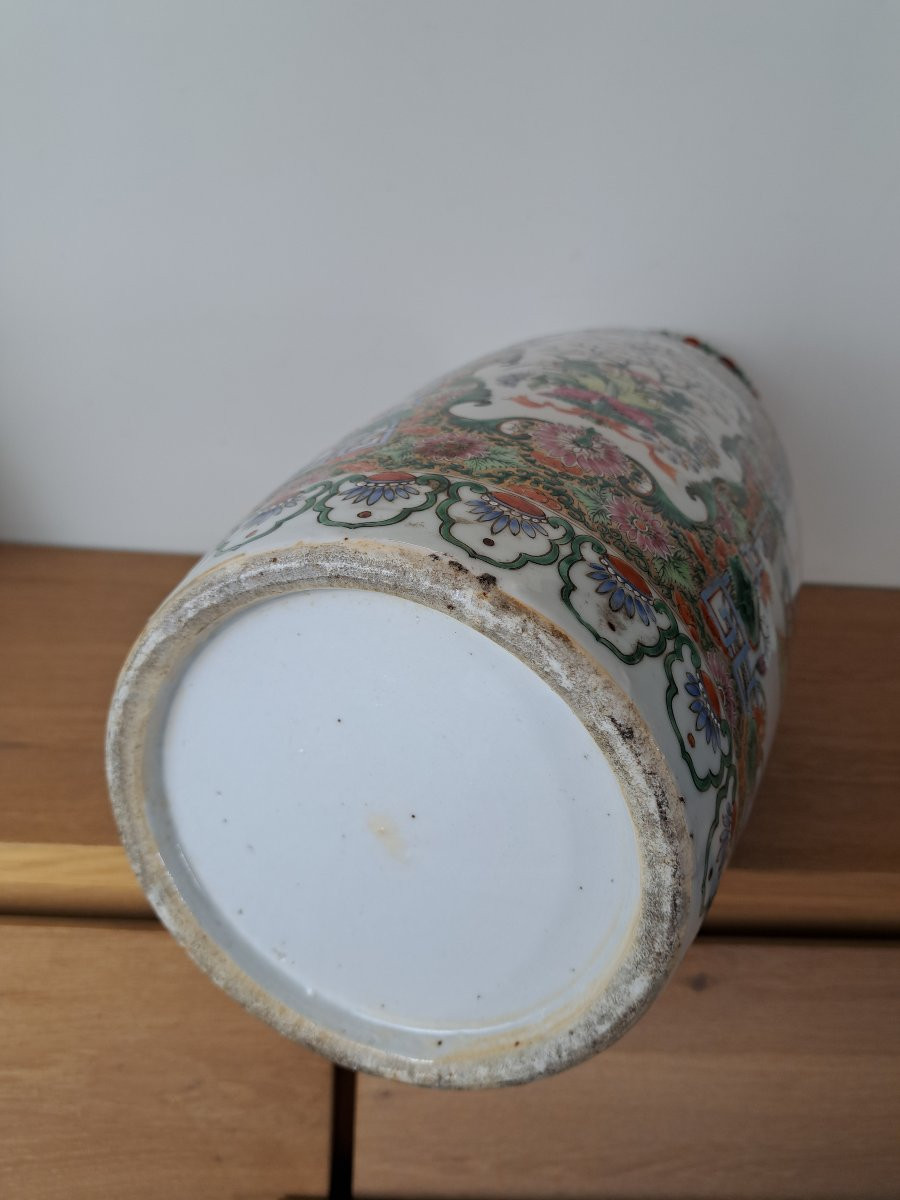 Chine , Canton , Grand vase , Porcelaine , XIX°/XX°.-photo-8