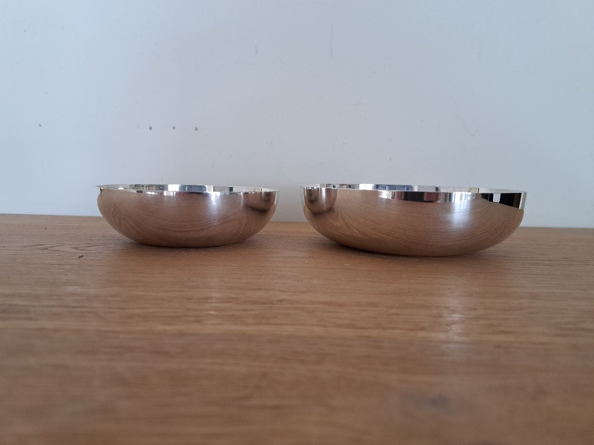 Christofle , Suite De 2 Vides Poches , Métal Argenté , XX°.-photo-2