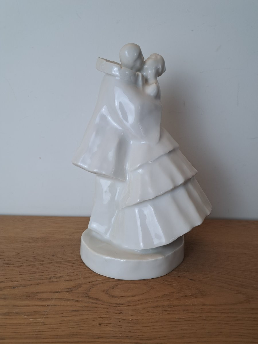 Edouard Marcel Sandoz et Haviland , Pierrot et Colombine , Porcelaine de Limoges , Début XX°. -photo-2