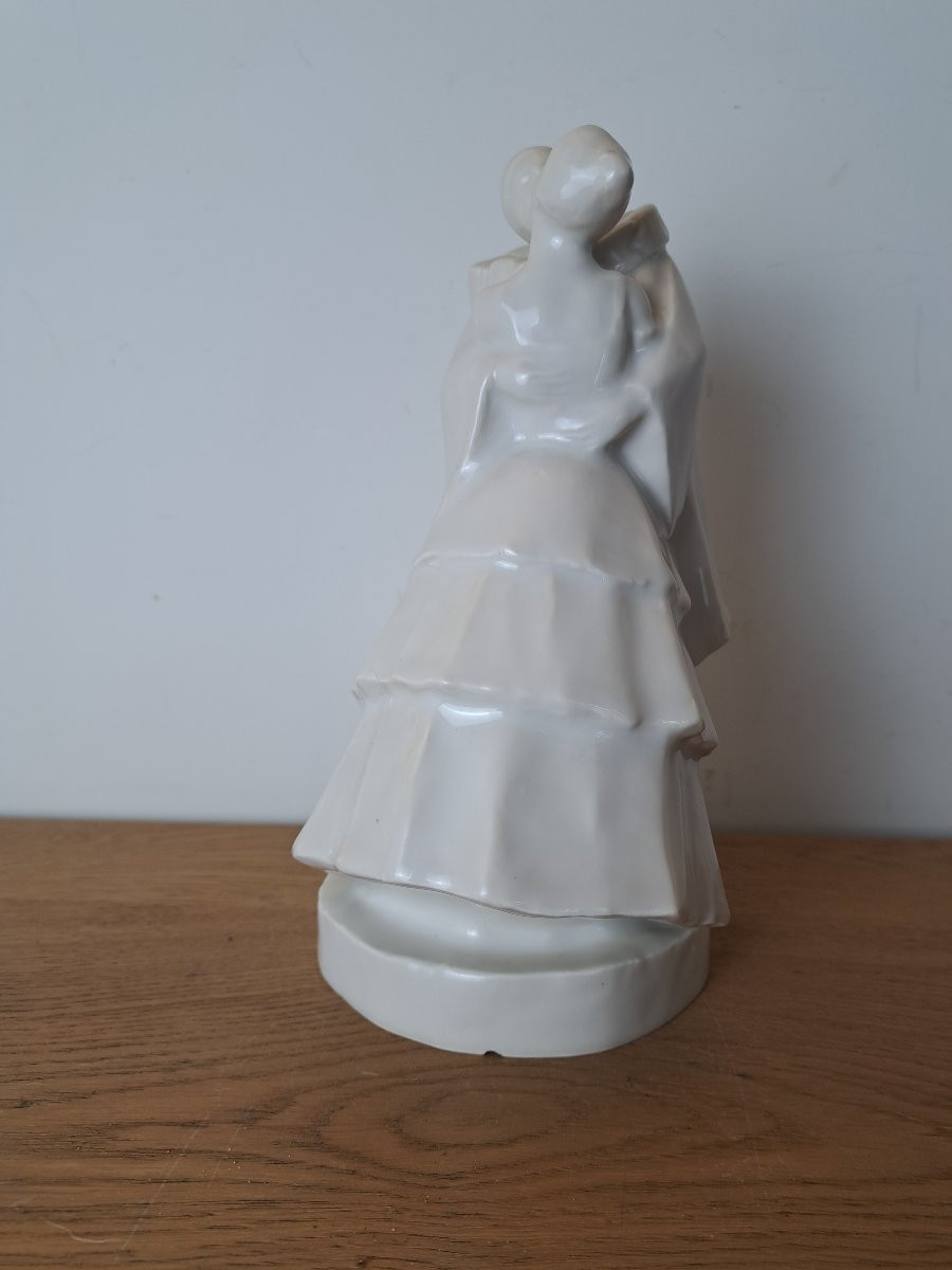 Edouard Marcel Sandoz et Haviland , Pierrot et Colombine , Porcelaine de Limoges , Début XX°. -photo-4