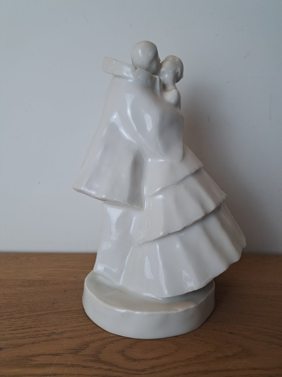 Edouard Marcel Sandoz et Haviland , Pierrot et Colombine , Porcelaine de Limoges , Début XX°. -photo-2