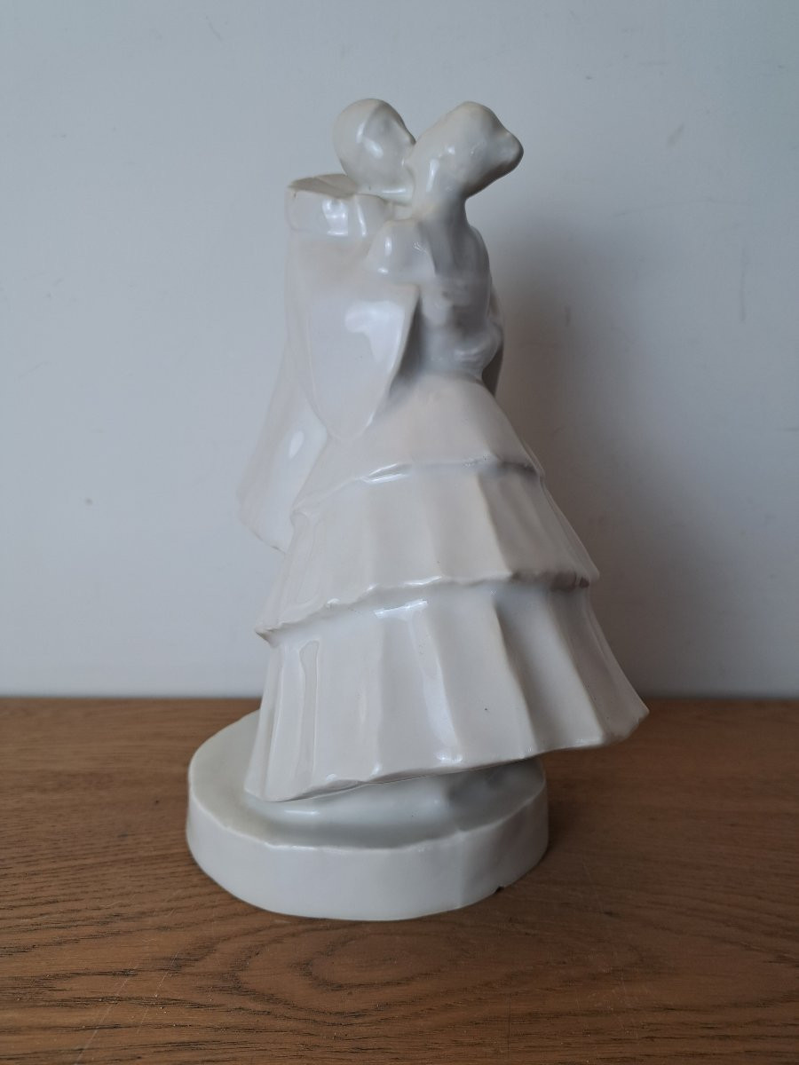 Edouard Marcel Sandoz et Haviland , Pierrot et Colombine , Porcelaine de Limoges , Début XX°. -photo-3