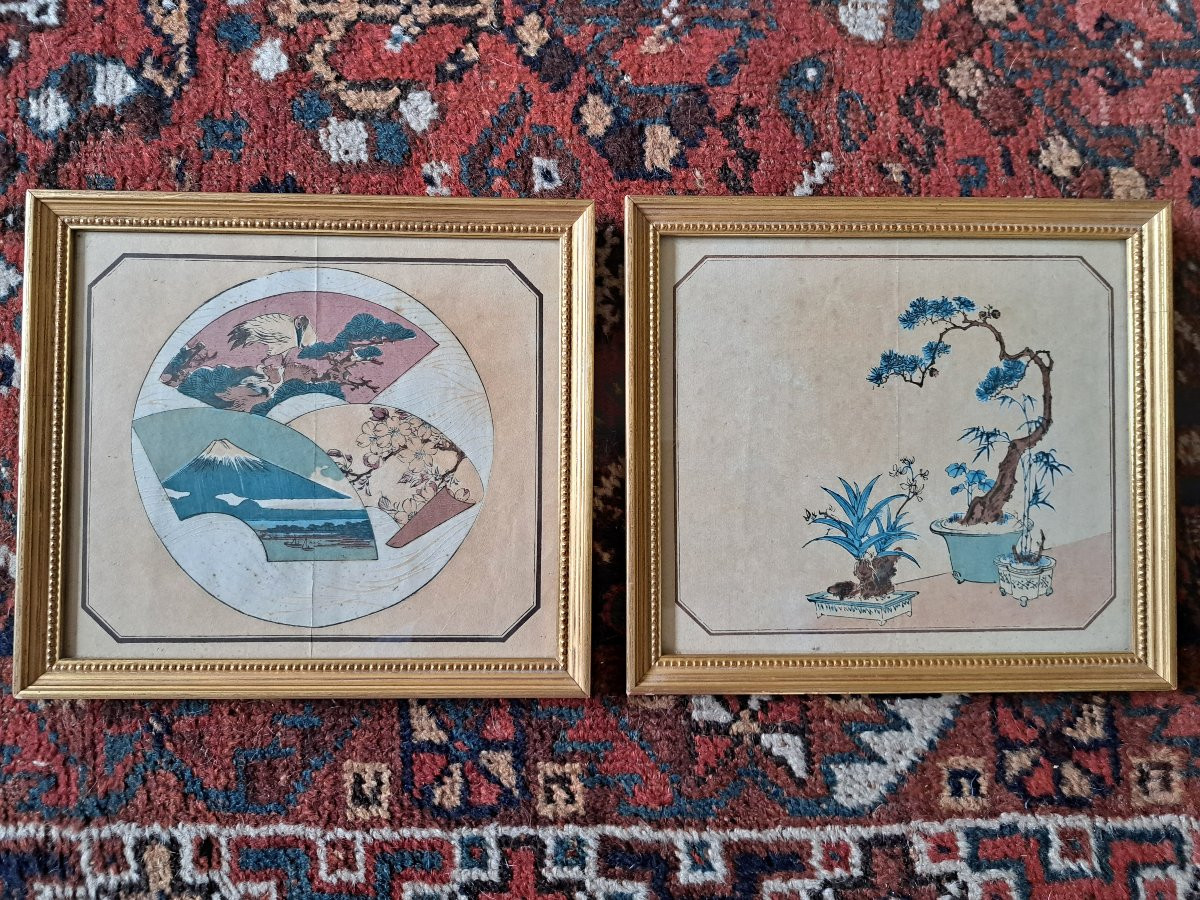 Japan , Pair Of Prints , Early XX°.-photo-2