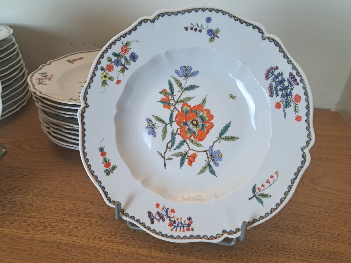 Haviland , A La Grenade , Dinnerware Set , Limoges Porcelain , XX°.-photo-2