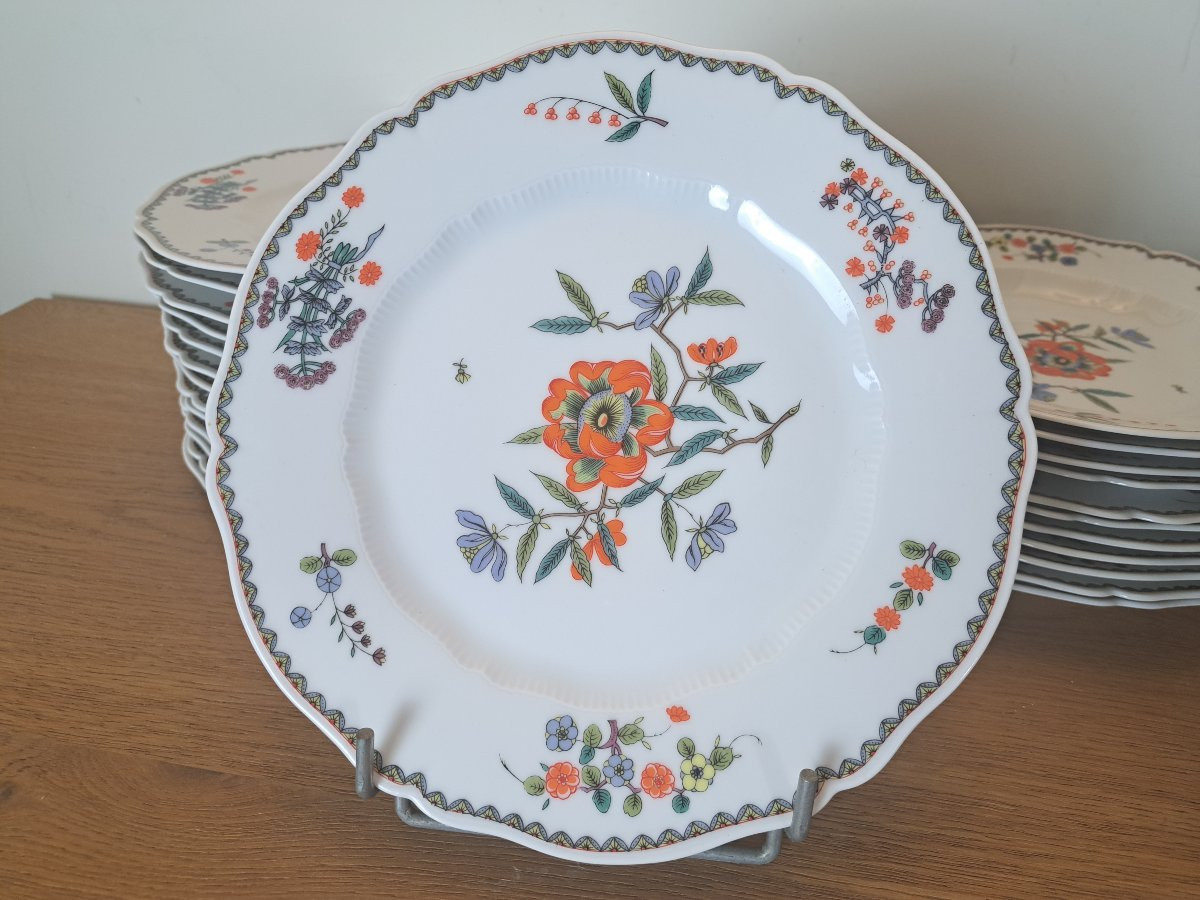 Haviland , A La Grenade , Dinnerware Set , Limoges Porcelain , XX°.-photo-3