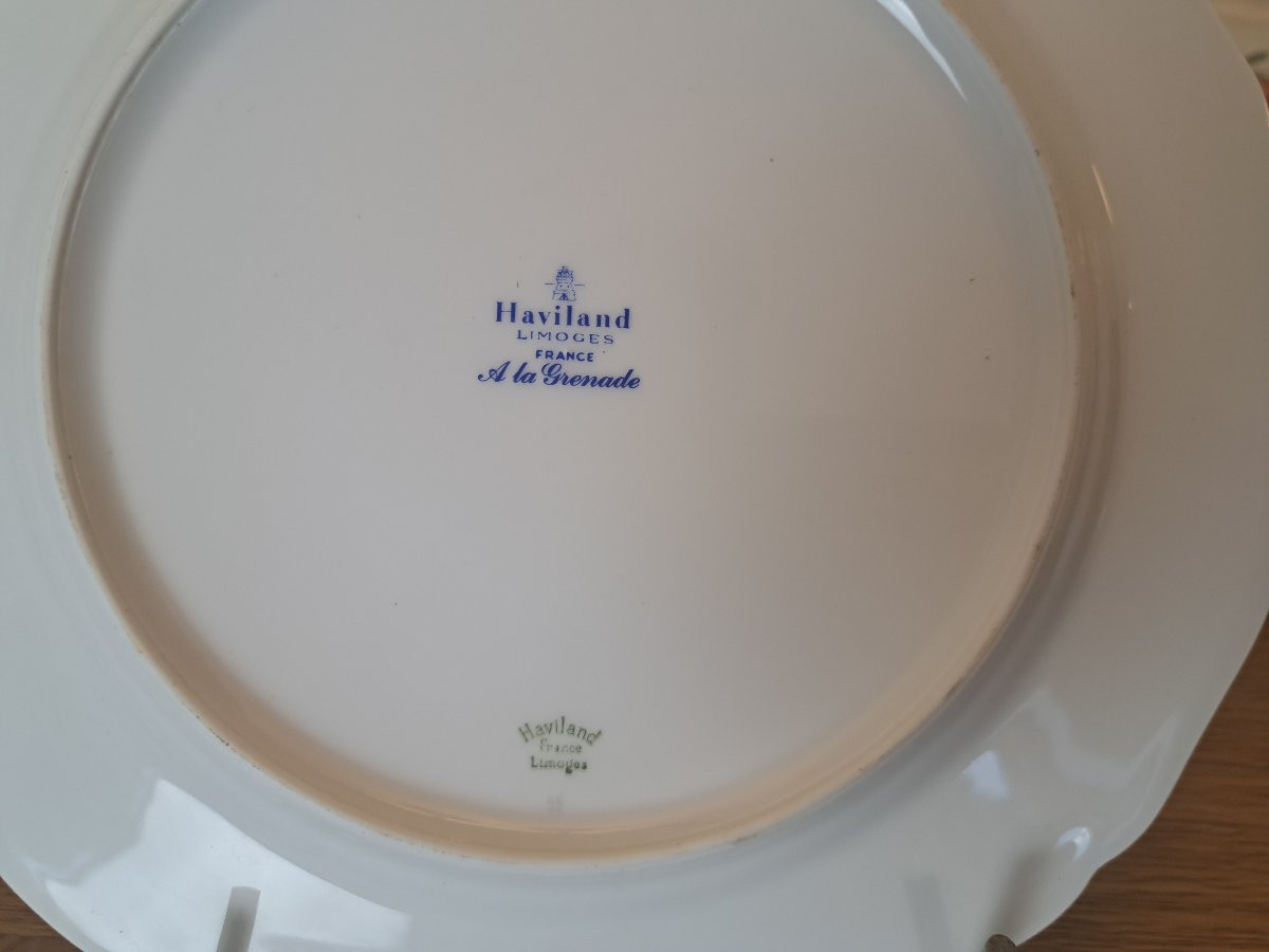 Haviland , A La Grenade , Dinnerware Set , Limoges Porcelain , XX°.-photo-3