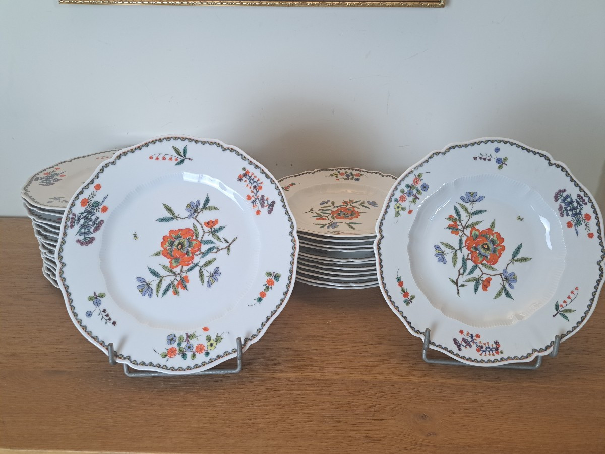 Haviland , A La Grenade , Dinnerware Set , Limoges Porcelain , XX°.