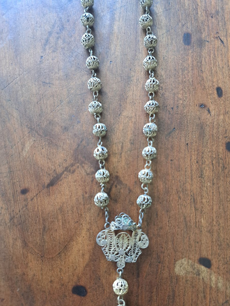Rosary , Silver Filigree , XIX°.-photo-4