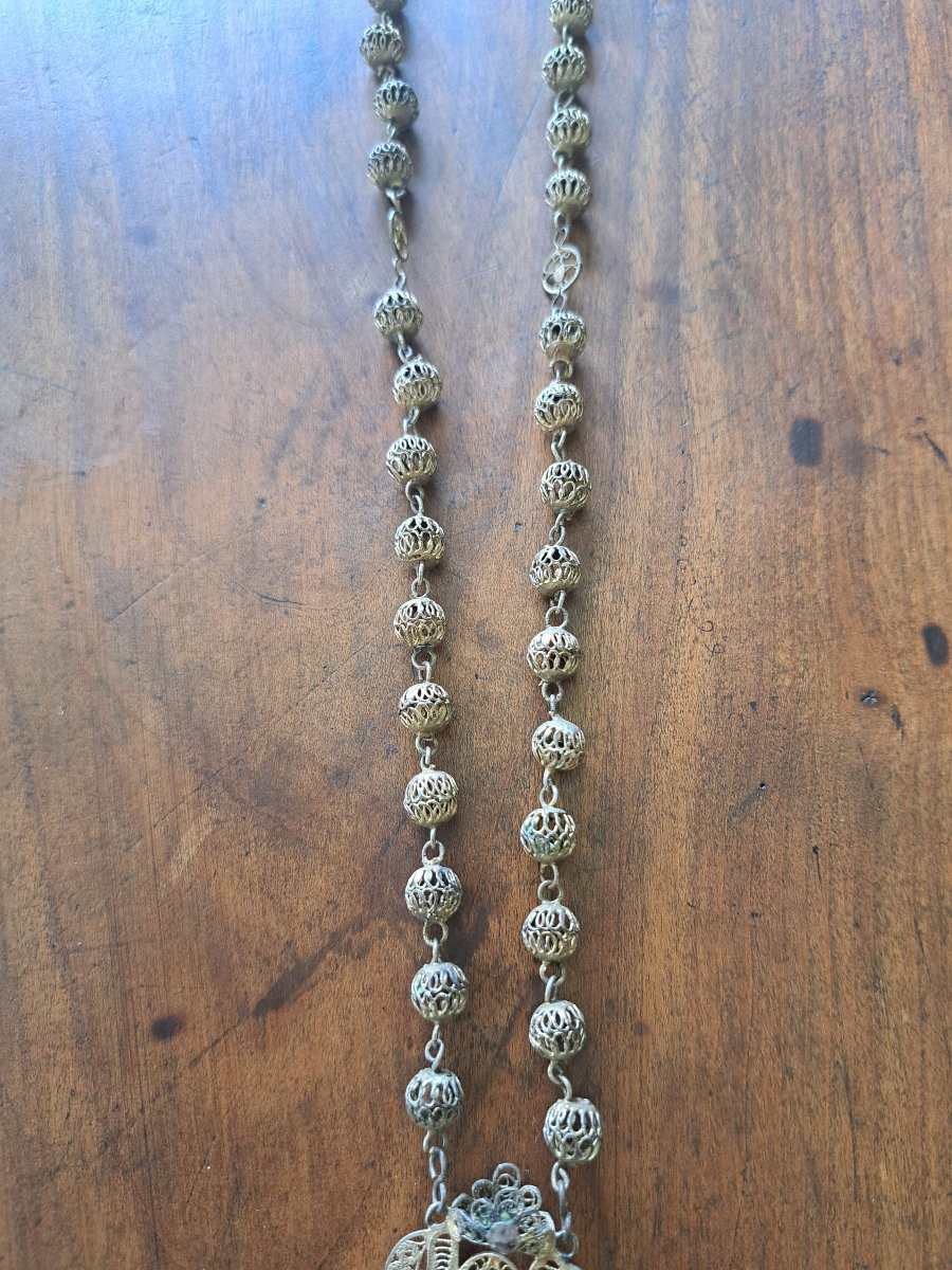 Rosary , Silver Filigree , XIX°.-photo-4