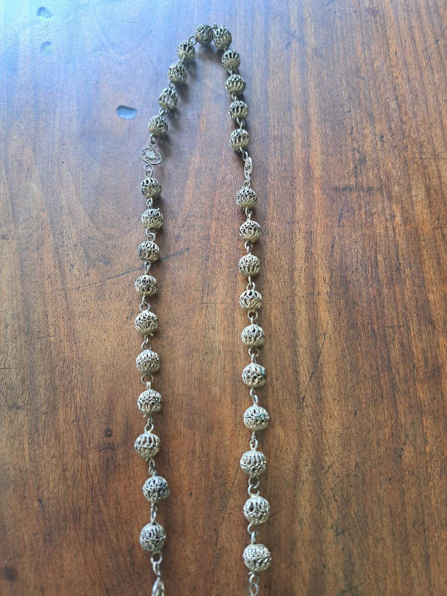 Rosary , Silver Filigree , XIX°.-photo-5