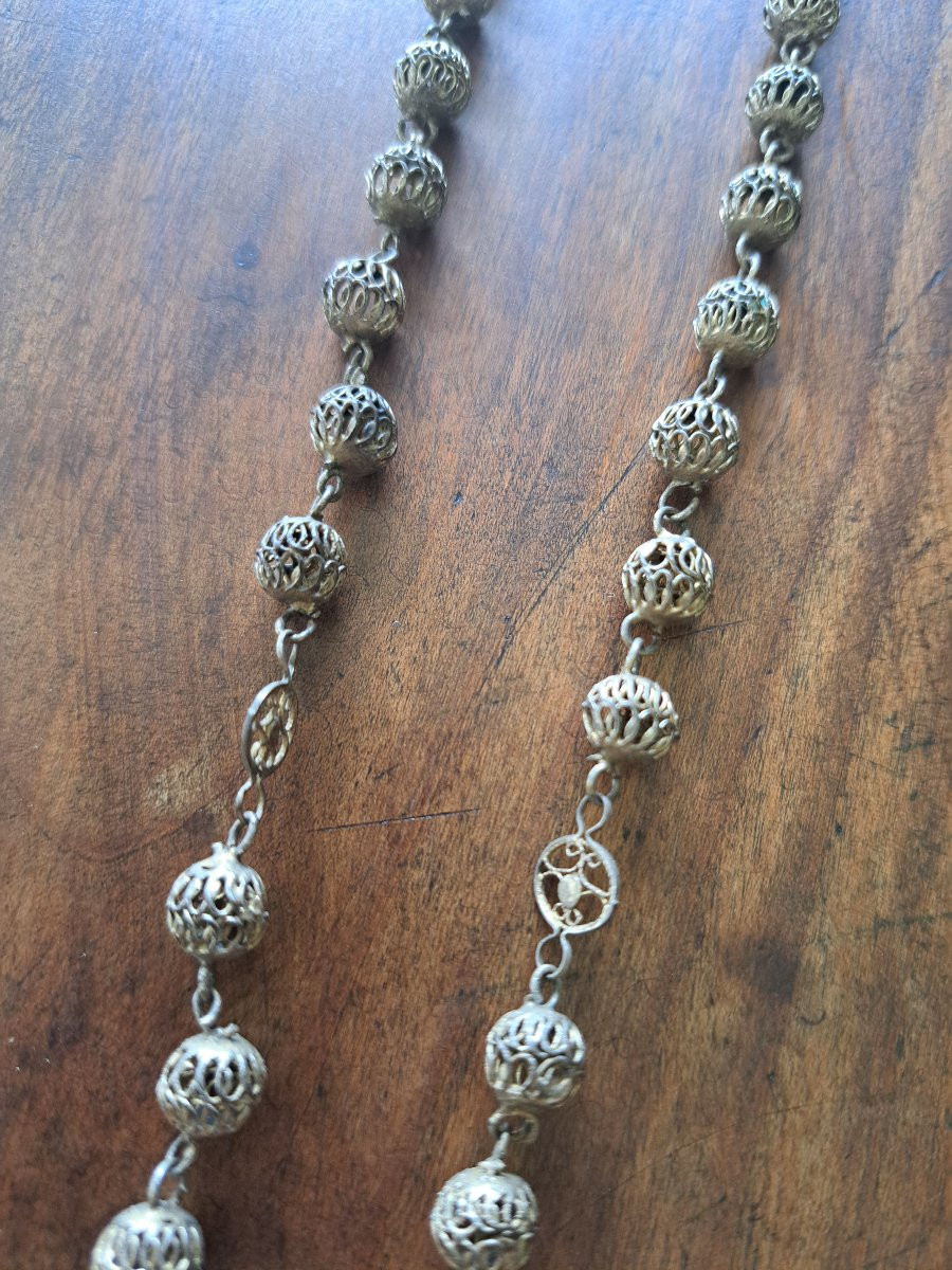 Rosary , Silver Filigree , XIX°.-photo-6
