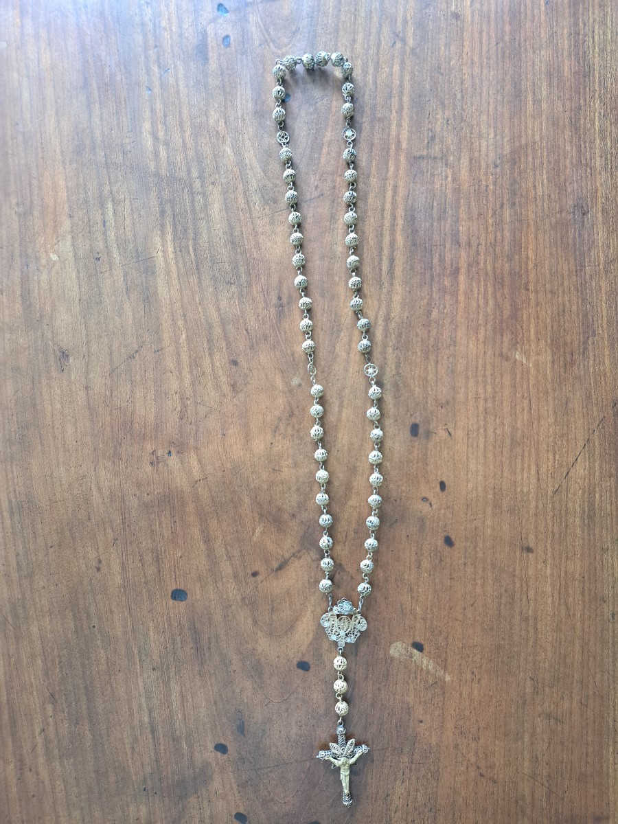 Rosary , Silver Filigree , XIX°.