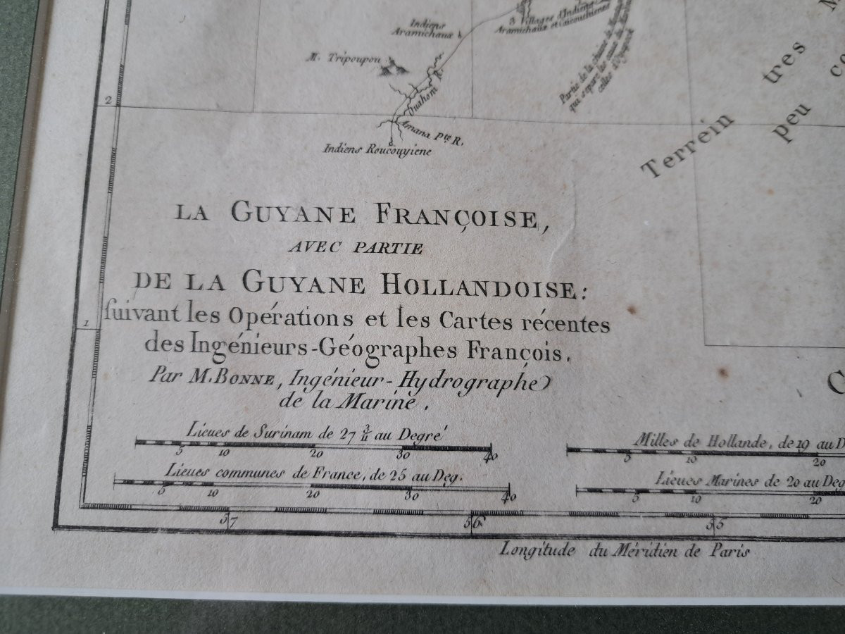 French Guyana , Map , M.bonne , XVIII°.-photo-3
