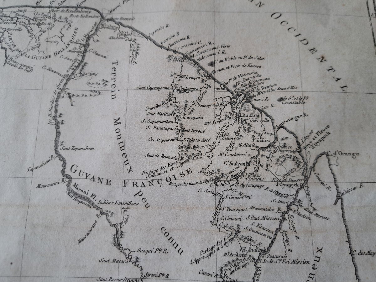French Guyana , Map , M.bonne , XVIII°.-photo-4