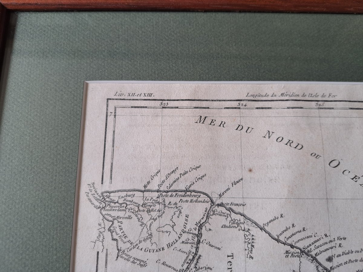 French Guyana , Map , M.bonne , XVIII°.-photo-1