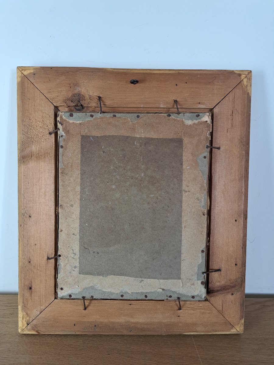 Portrait Of A Notable , Oil On Canvas , Wooden Frame And Gilded Stucco , XIX°.-photo-7