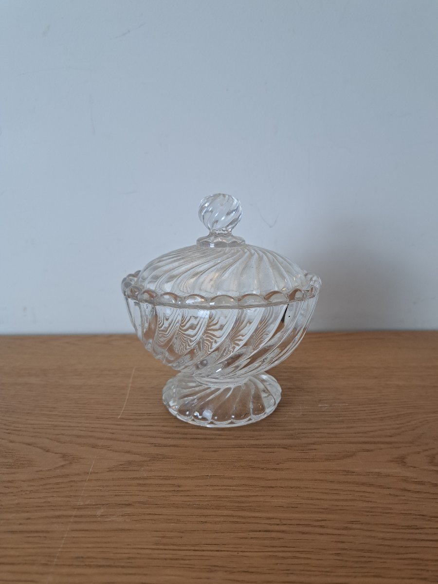 Baccarat , Drageoir , Cristal moulé , XX°. -photo-2