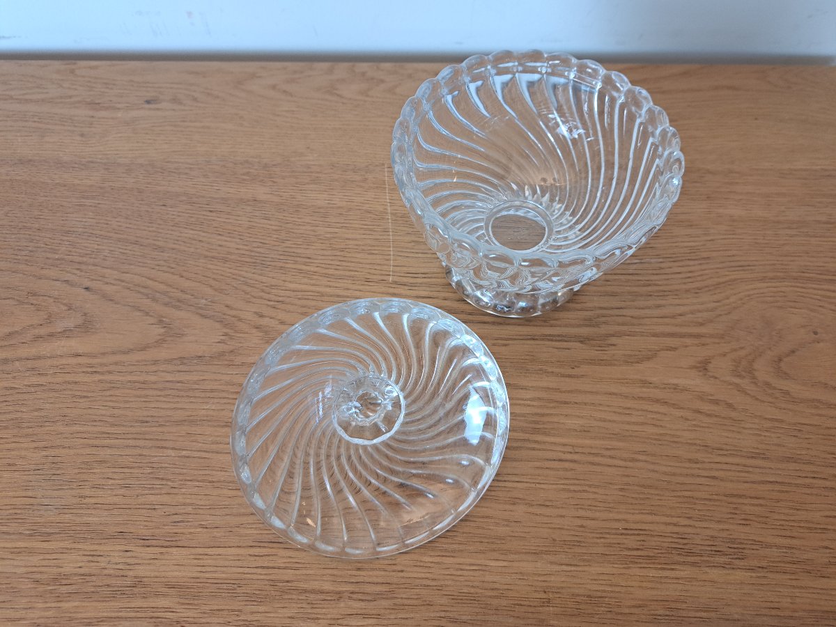 Baccarat , Drageoir , Cristal moulé , XX°. -photo-1