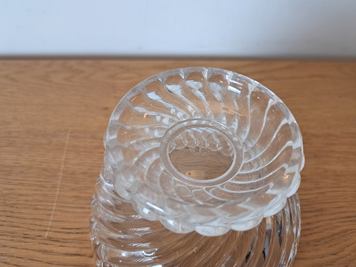 Baccarat , Drageoir , Cristal moulé , XX°. -photo-3