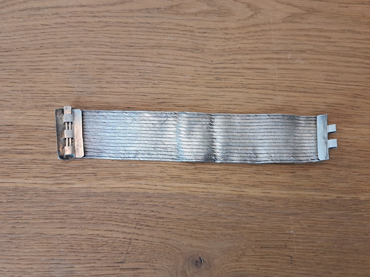 Cuff Bracelet , Solid Silver , Early XX°.-photo-1