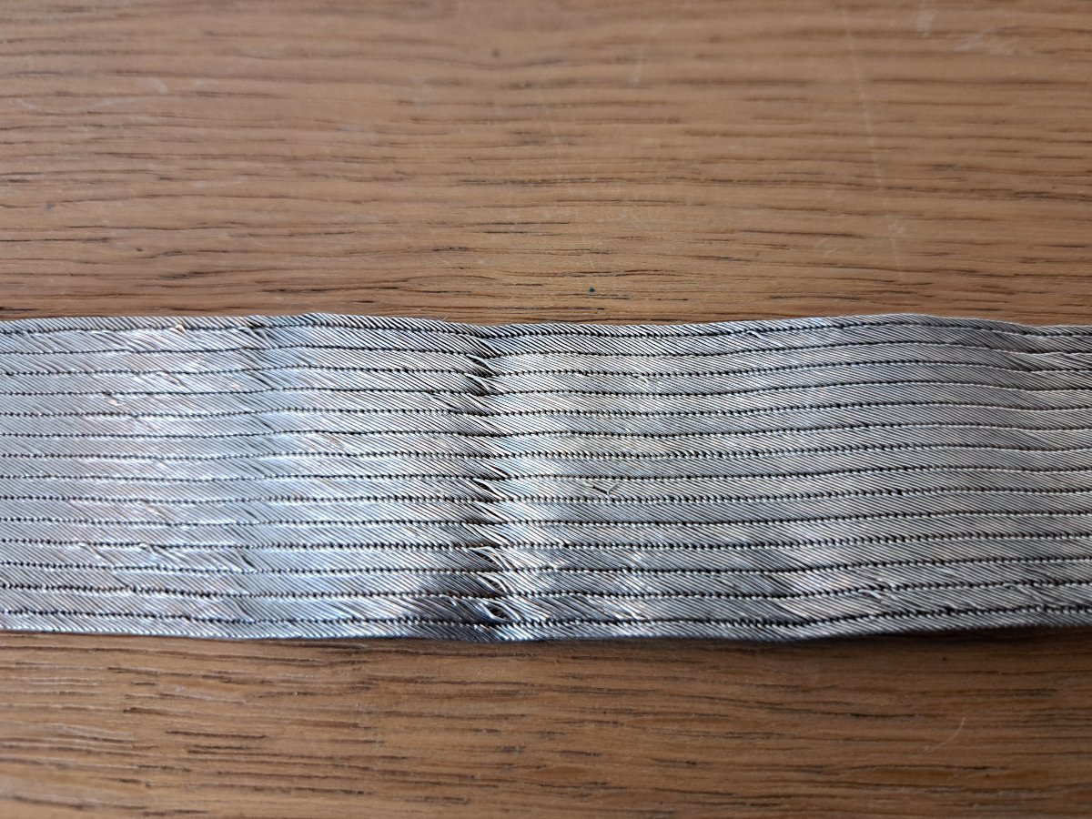 Cuff Bracelet , Solid Silver , Early XX°.-photo-4