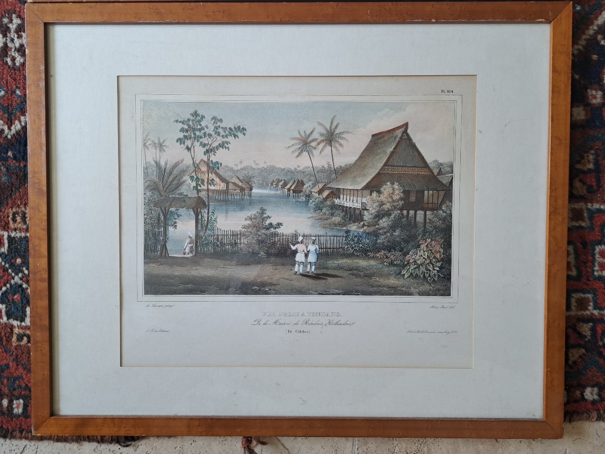 Louis Auguste de Sainson , Paire de lithographie de l'expédition de l'Astrolabe , Papier , XIX°-photo-3