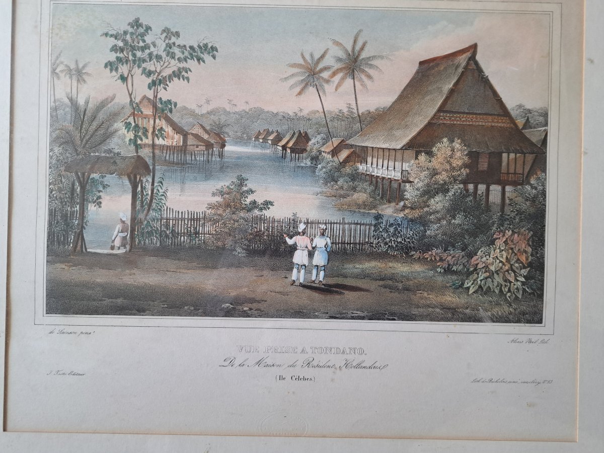 Louis Auguste de Sainson , Paire de lithographie de l'expédition de l'Astrolabe , Papier , XIX°-photo-1