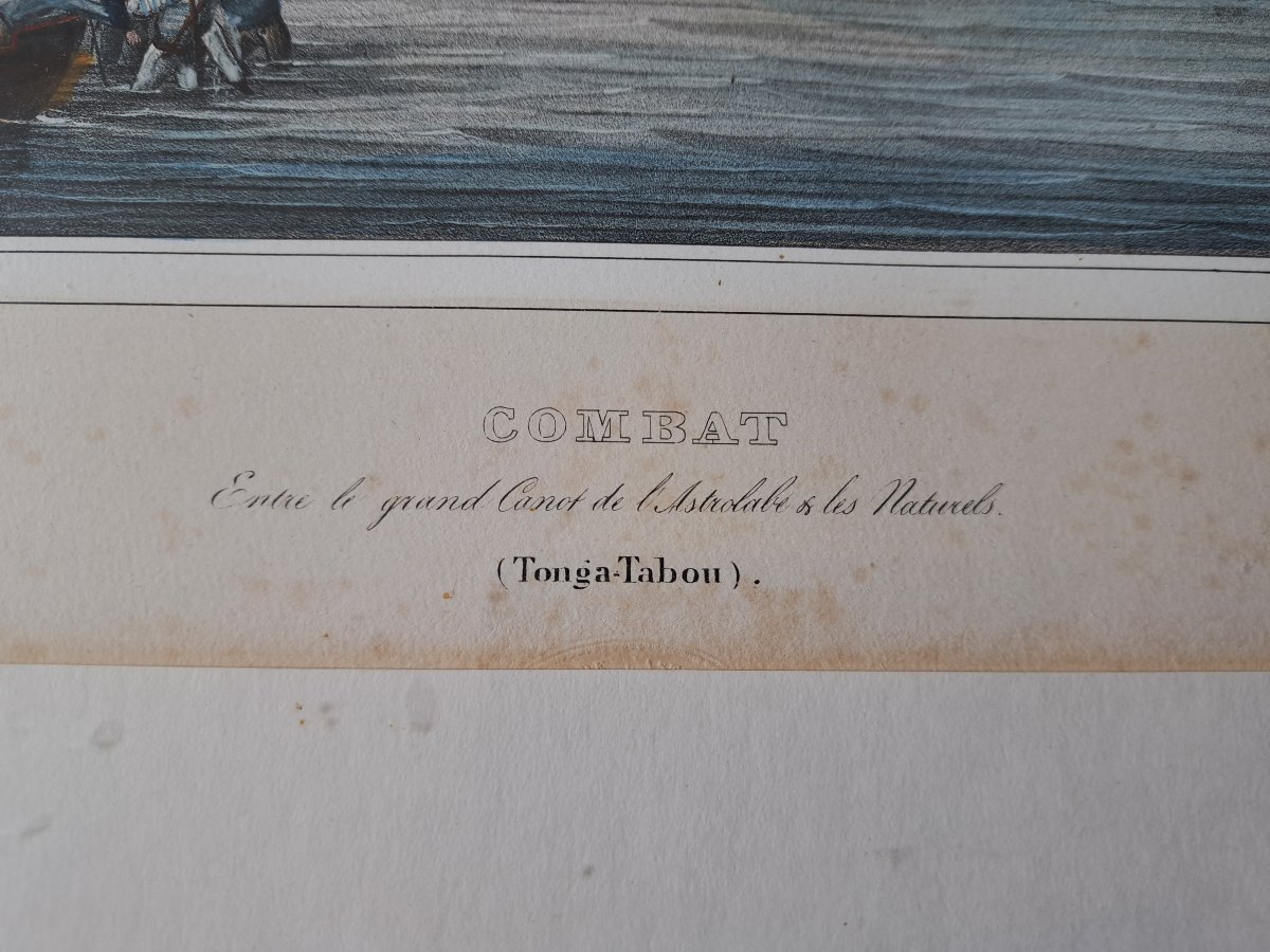 Louis Auguste de Sainson , Paire de lithographie de l'expédition de l'Astrolabe , Papier , XIX°-photo-2