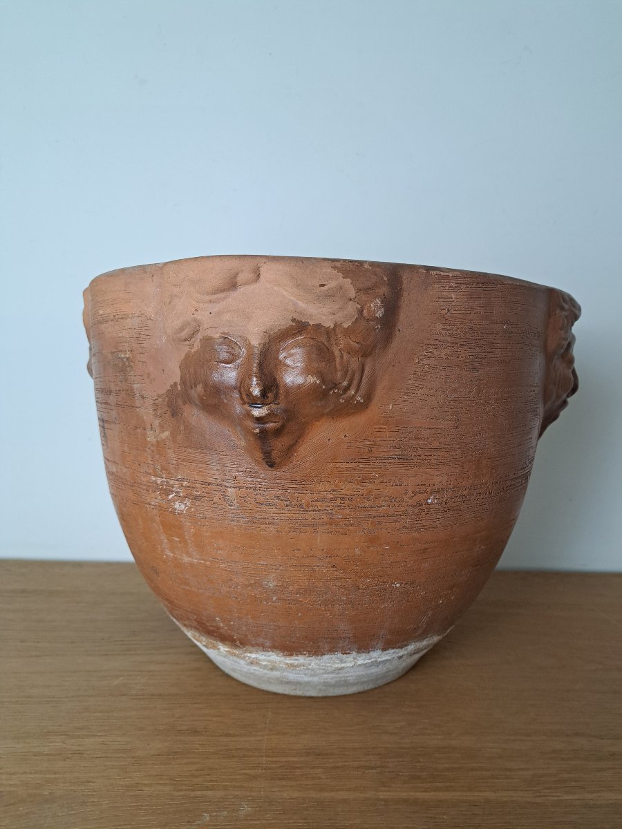 Gpa , Art Nouveau Pot Cover , Terracotta , XX°.-photo-4
