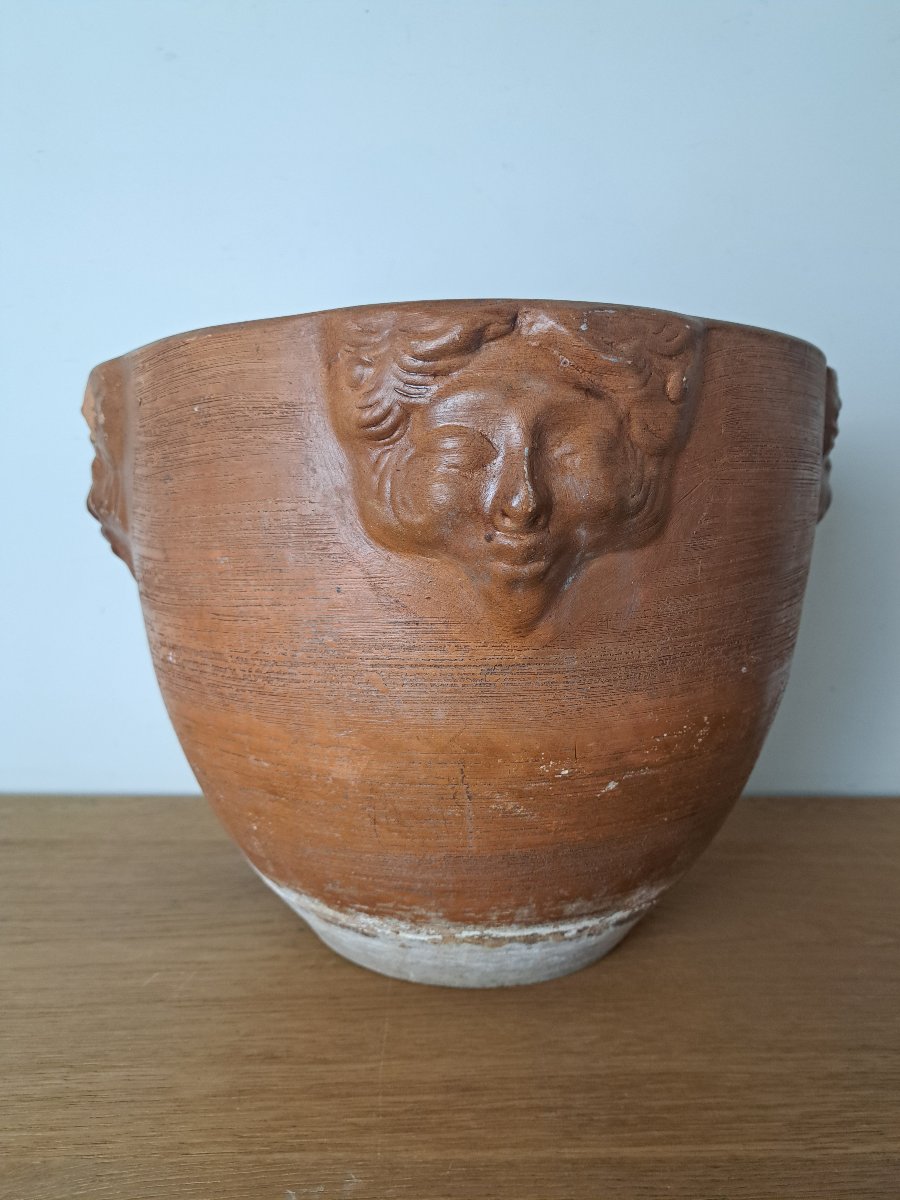 Gpa , Art Nouveau Pot Cover , Terracotta , XX°.-photo-1