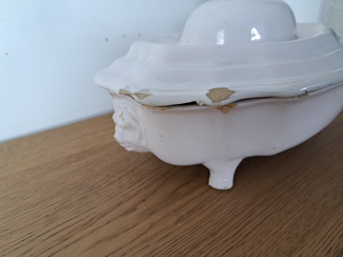 Moustiers , Soup Tureen , White Earthenware , 18th Century.-photo-7