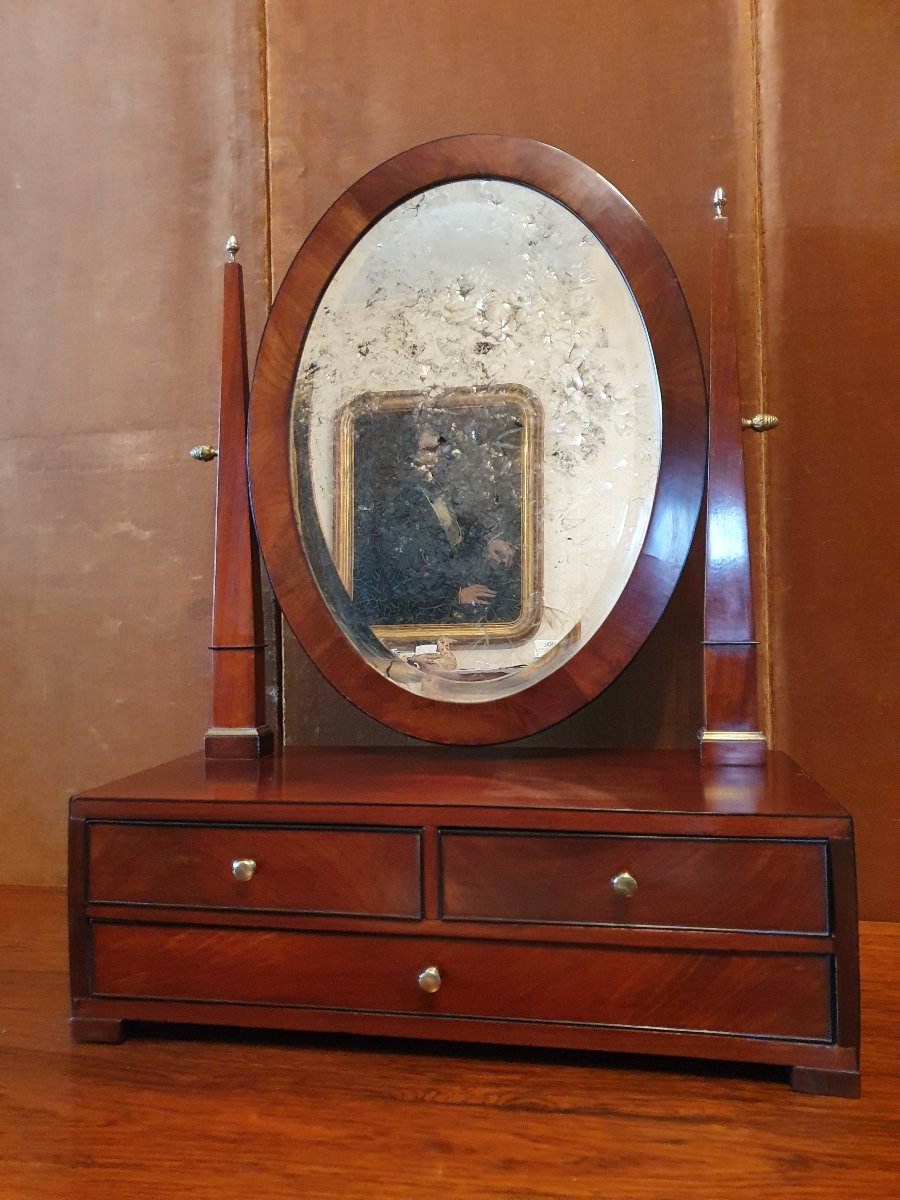 Psyché de table , Acajou , XIX°.  