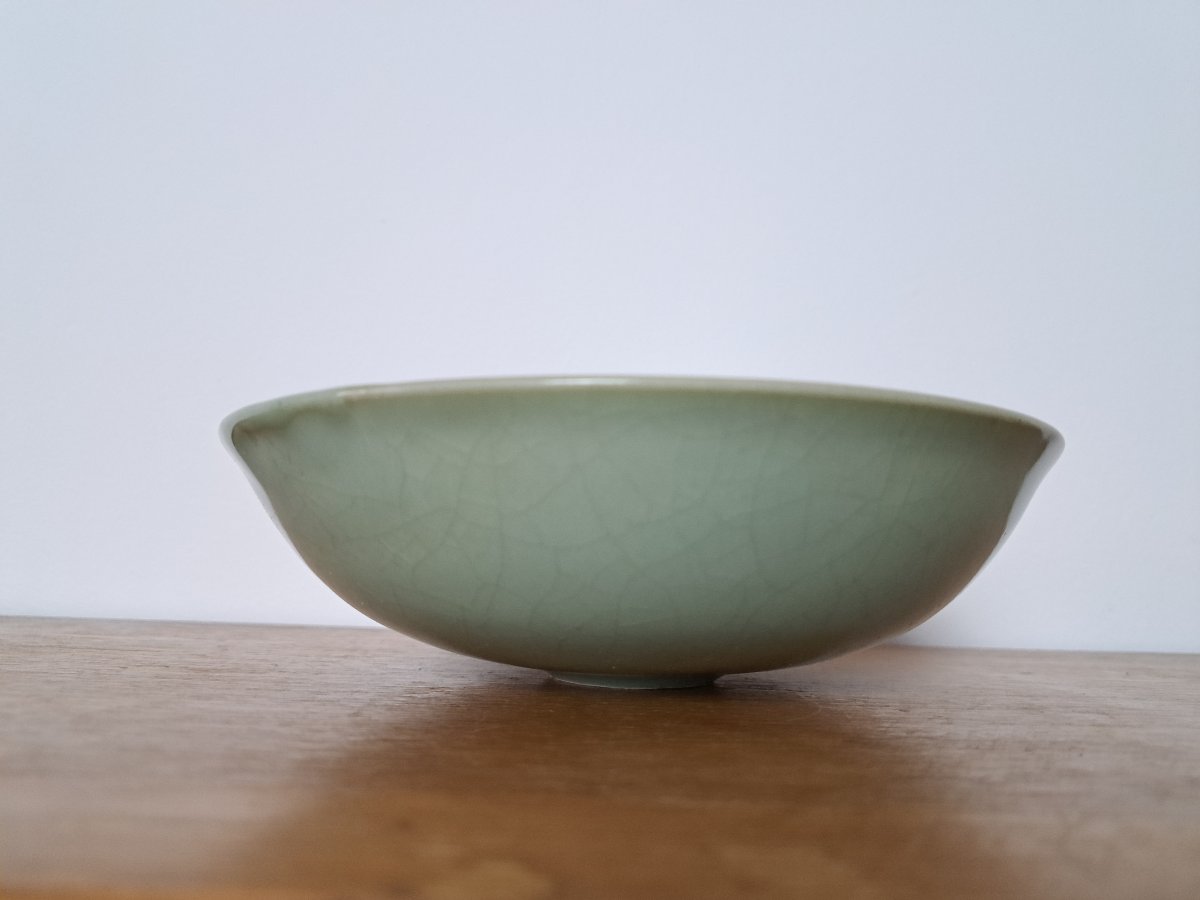 Jean Girel , Coupe , Porcelaine céladon , XX°. -photo-2