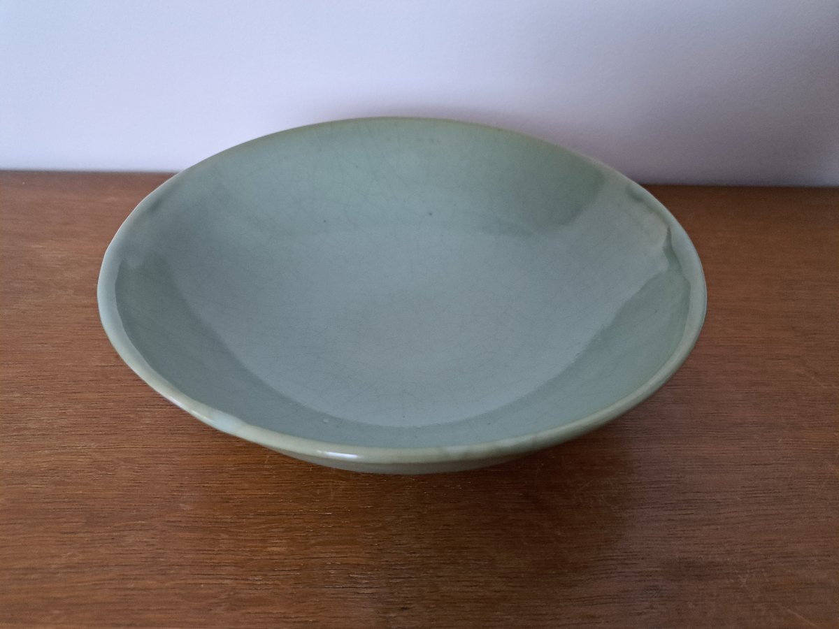 Jean Girel , Coupe , Porcelaine céladon , XX°. -photo-4