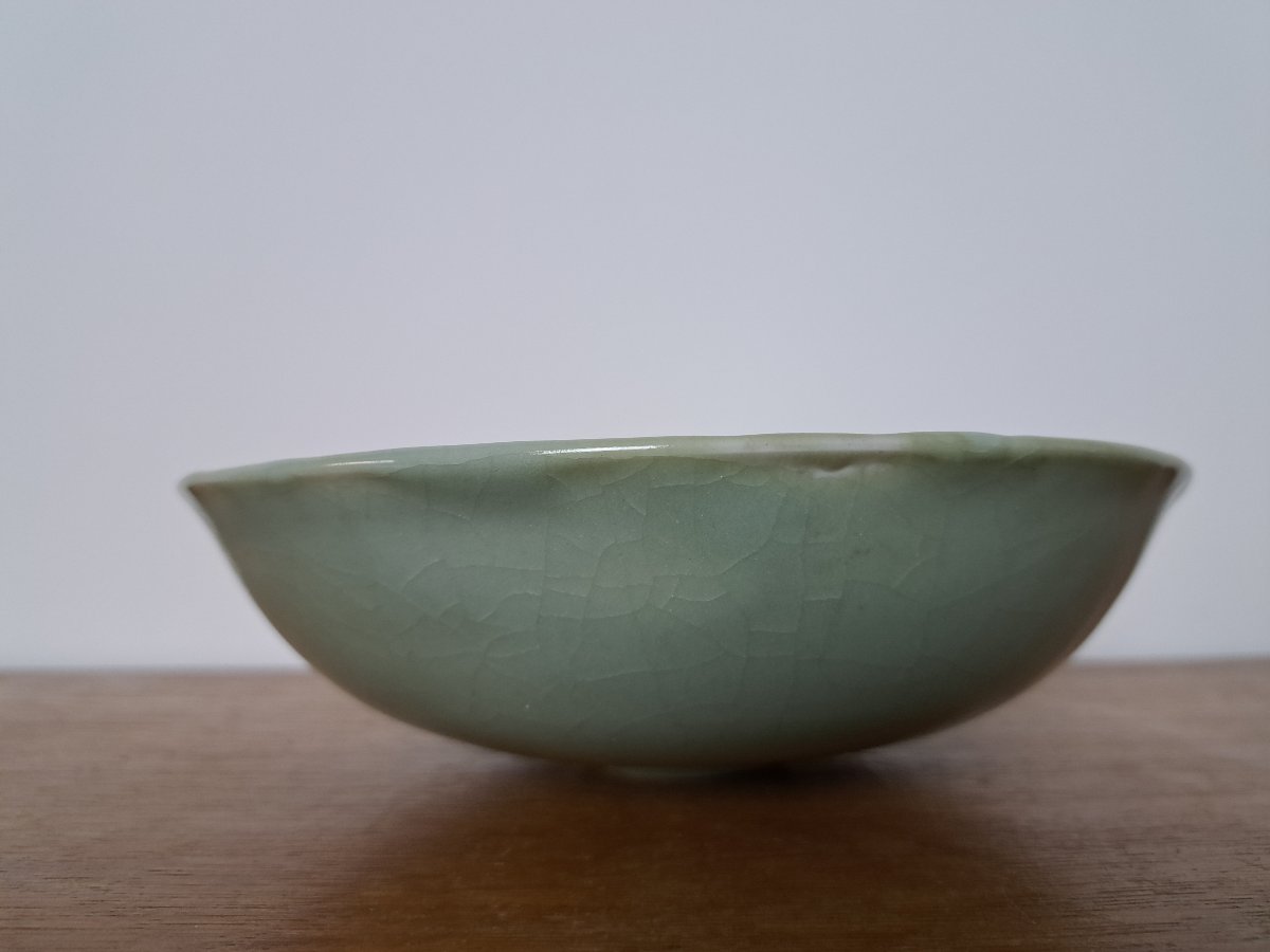Jean Girel , Coupe , Porcelaine céladon , XX°. -photo-2